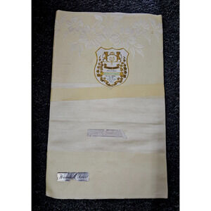 Vintage Tablecloth Combed Yarns 2 Ply Warranted Damask 52x68 Style 6000 Yellow